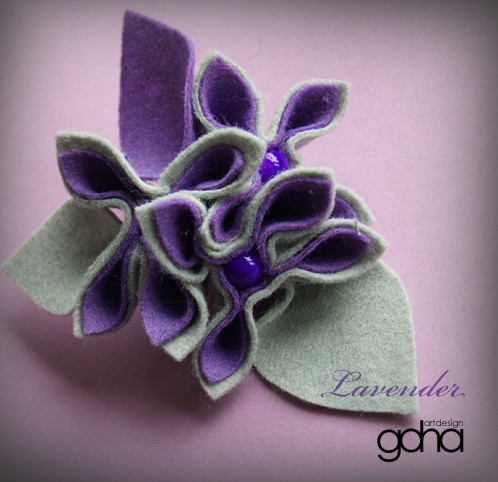 lavender-biżut... Autorska FlowerFelt Design