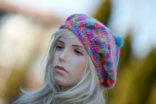  Beret na wiosnę &quot; Parisien neon &quot;  HERBE DESIGN