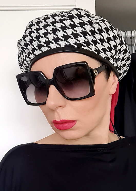 czapki damskie New BERET Pepitka