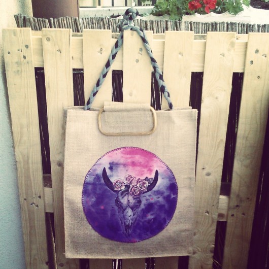 Shopper malowanyręcznie ivy style