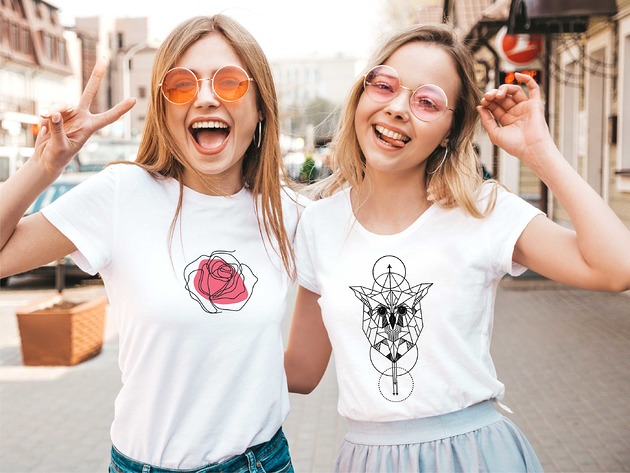 Koszulka biała damska organiczna Red Rose ART ORGANIC