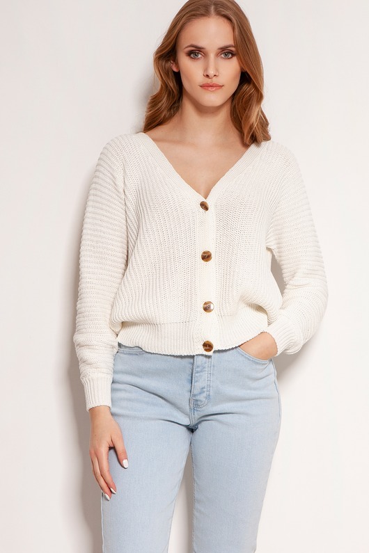 Bawełniany sweter - SWE142 ecru Lanti
