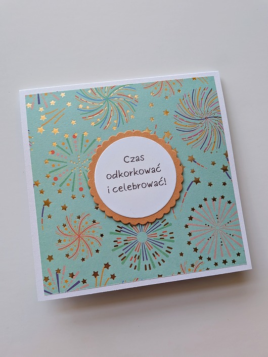 kartki scrapbooking Kartka-niespodzianka z butelką szampana