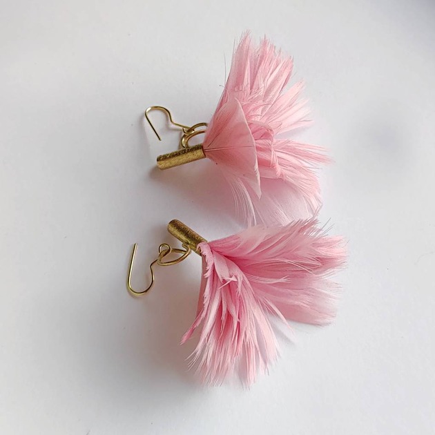 kolczyki z piórami PIÓRKO kolczyki