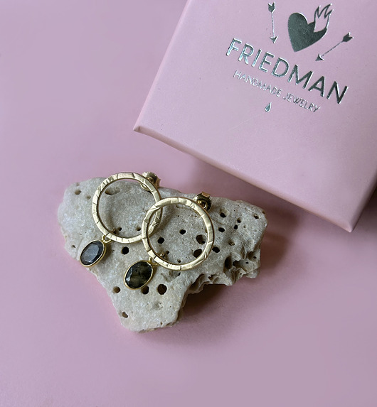 kolczyki pozłacane Kolczyki Plates Blue - srebro 925 pokryte 24k złotem