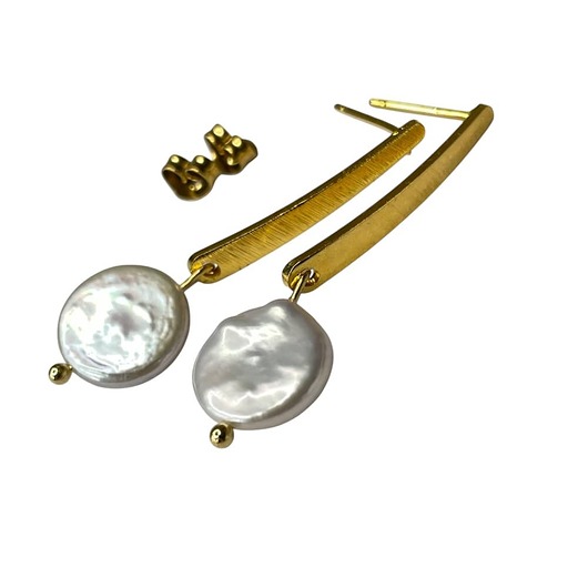 kolczyki pozłacane Ponadczasowe kolczyki pozłacane z perłami