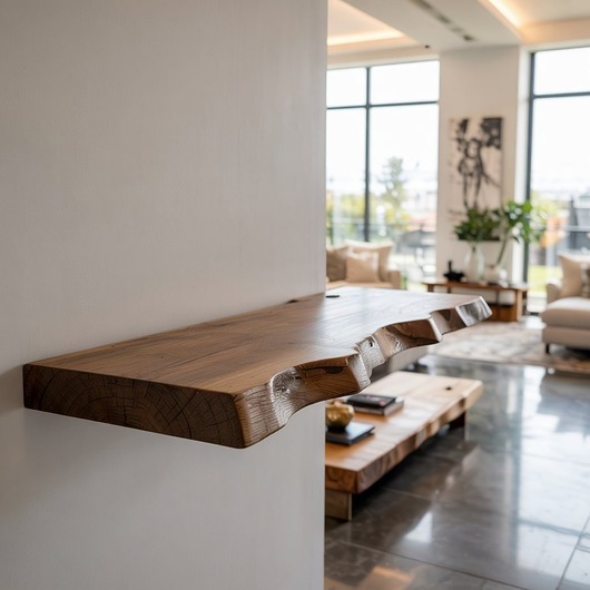 półki Półka ścienna z niewidocznym mocowaniem-  drewno dębowe