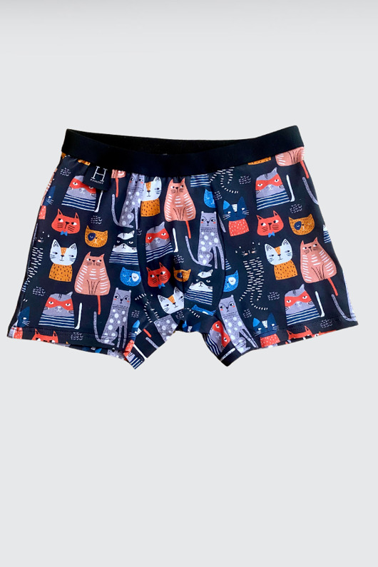 moda - inne Bokserki męskie z bawełny z printem KOTY