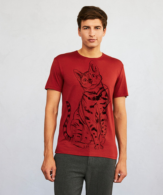 t-shirty męskie Bengal Cat  Men's T-shirt marsala