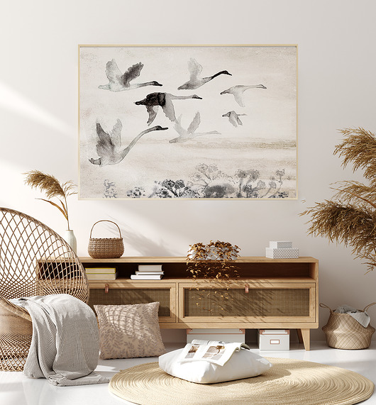 Plakat Dzikie łabędzie  100x70 cm Anita Tomala