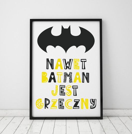 obrazy i plakaty do pokoju dziecięcego PLAKAT, OBRAZEK SUPERHERO Batman jest grzeczny