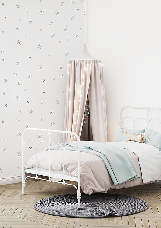 naklejki ścienne do pokoju dziecka Tapeta dziecięca  Gwiazdki ( Simple Stars Grey )