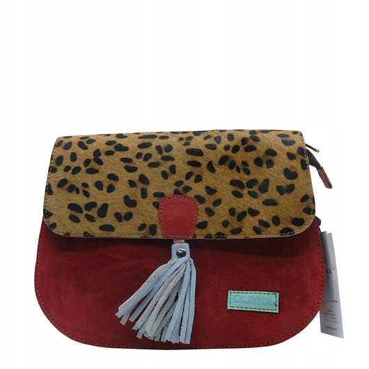 torby na ramię Torebka damska klasyczna na ramię skórzana zamszowa klapka wzór eko OLIVKA