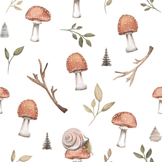 naklejki ścienne do pokoju dziecka Tapeta Forest Story Pattern 3 na bieli 53cmx10m PZ