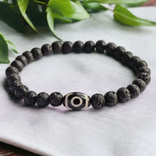 biżuteria męska Męska bransoletka : TALIZMAN : agat tybetański