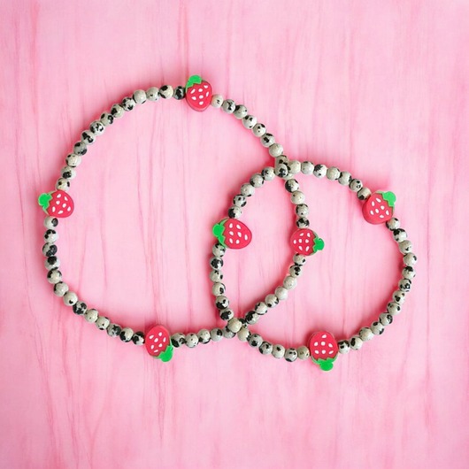 bransoletki z kamieni naturalnych RAZEM TANIEJ! truskawkowe bransoletki : na rękę i na nogę : jaspis