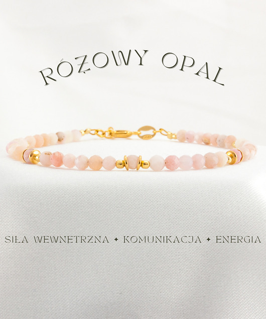 bransoletki z kamieni naturalnych Różowy Opal Bransoletka