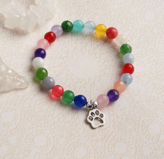 bransoletki z kamieni naturalnych S A L E : dla zwierzolubnej : łapka & jadeit