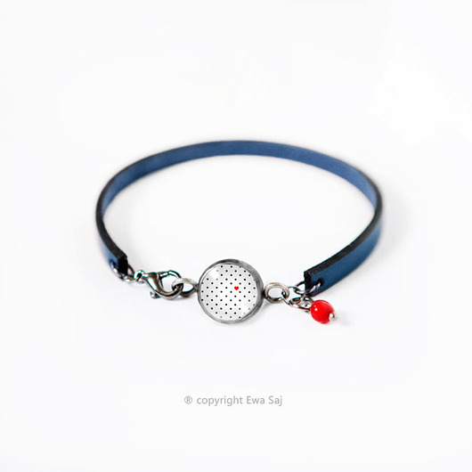 bransoletki ze szkła Dots z serduszkiem- bransoletka