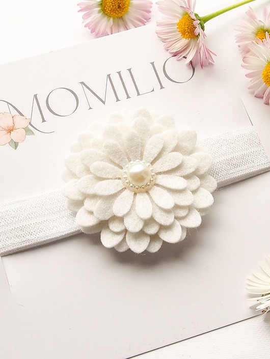 ozdoby do włosów dla dzieci Opaska do włosów z kwiatkiem  na chrzciny
