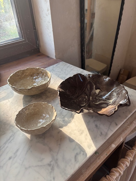 talerze, miski Ceramiczny Zestaw Handmade na Przekąski Nerikomi Earth Tones