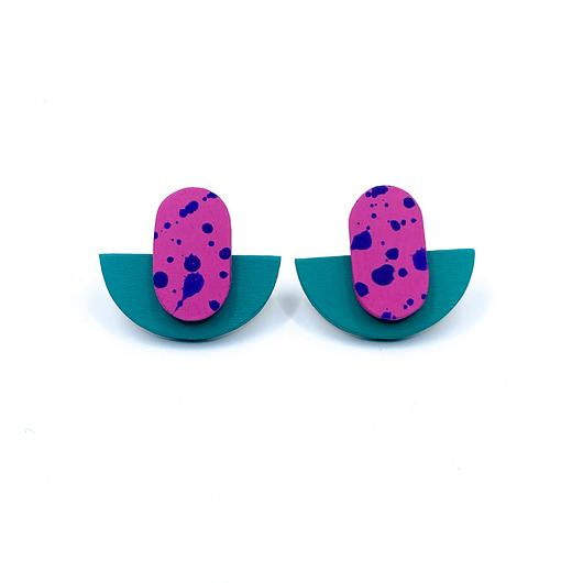 kolczyki drewniane Kolczyki Plamki