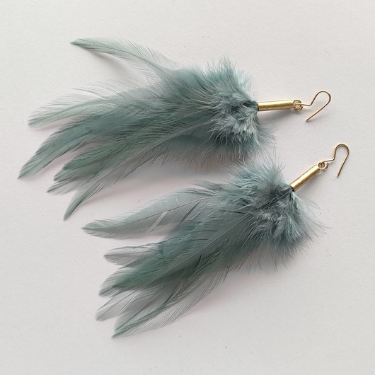 kolczyki z piórami PIÓRKO kolczyki