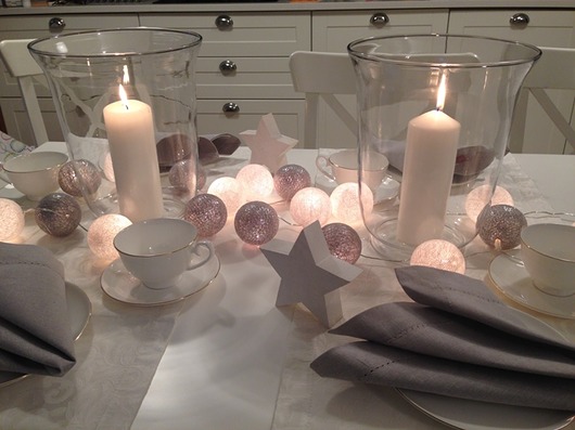 Lampki Cotton Balls - 20 qul "Białe i srebrne" qule