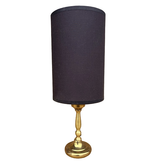 lampy stołowe Mosiężna lampka nocna, stołowa z abażurem, Niemcy, lata 70.