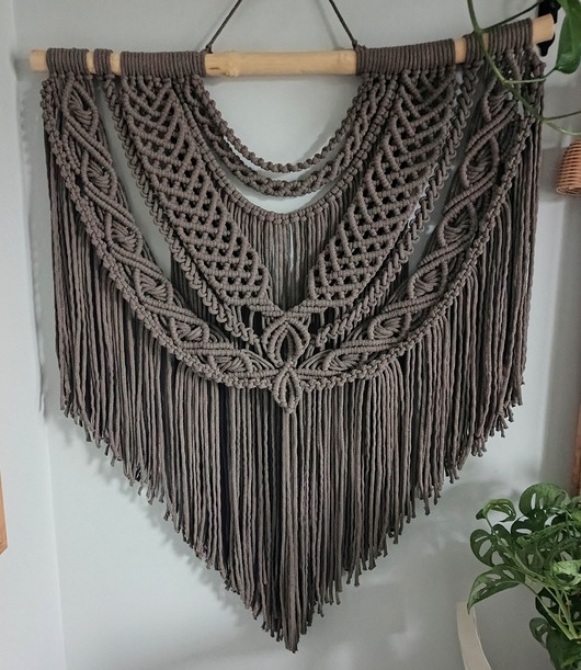 makramy OD RĘKI Makrama Bachata 69 cm beżowa