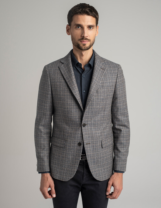 marynarki męskie Marynarka sirmione szara slim fit