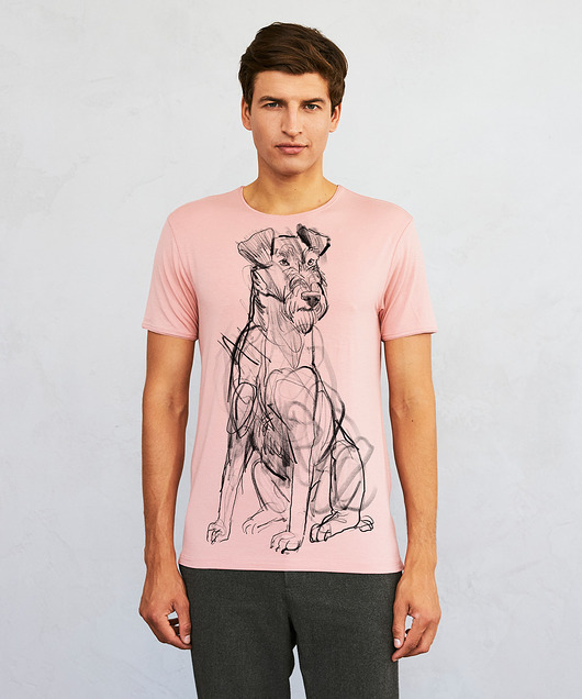 t-shirty męskie Irish Terrier Dog Men's T-shirt light pink