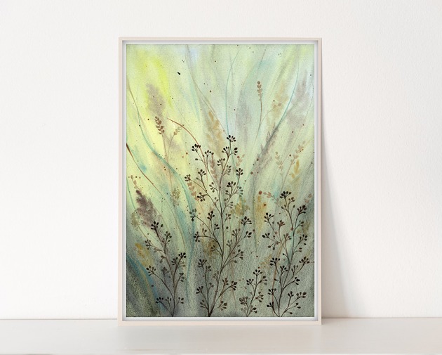 obrazy Oryginalna akwarela. Łąka A4