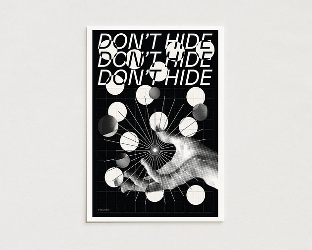 plakaty Don't hide / Oryginalna grafika / poster print
