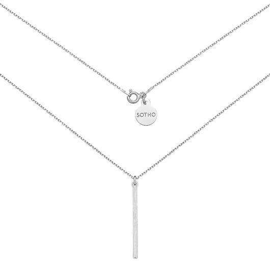 srebrne naszyjniki Srebrny naszyjnik z podłużną zawieszką