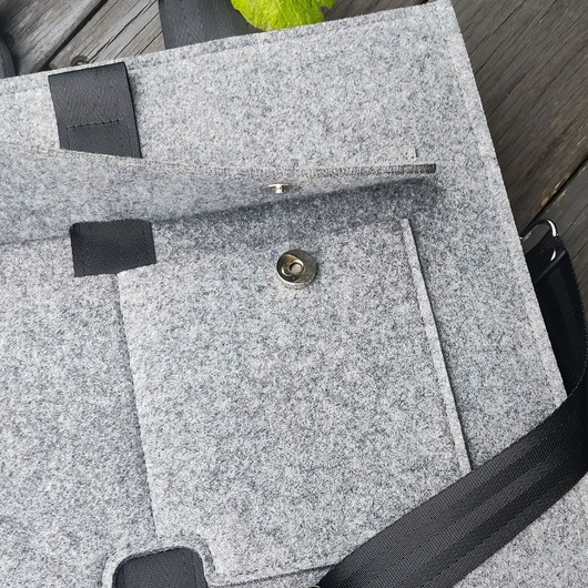 torby XXL Designerska torba z filcu ver. 2 - szara - z kieszonką