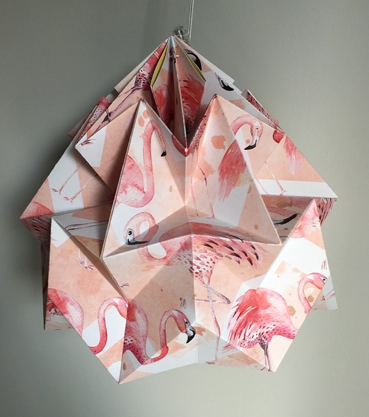Abażur klosz Origami origamilamp papier Flamingi Papersign
