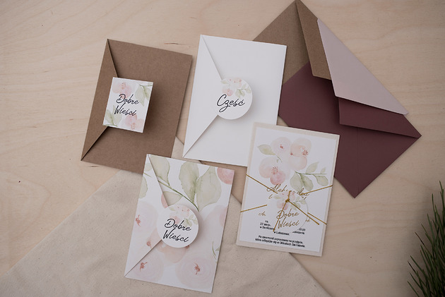Zaproszenie ślubne z serii ROSA II Papel