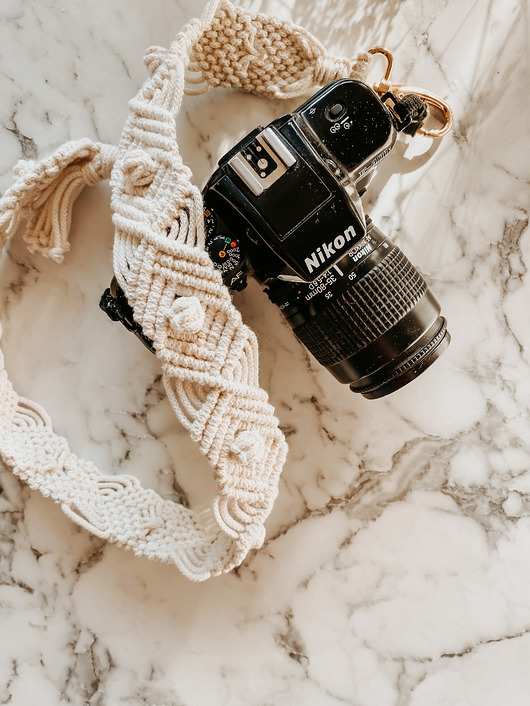 akcesoria różne Boho Makramowy Pasek Do Aparatu