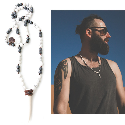 biżuteria męska white hunter . naszyjnik z kłem