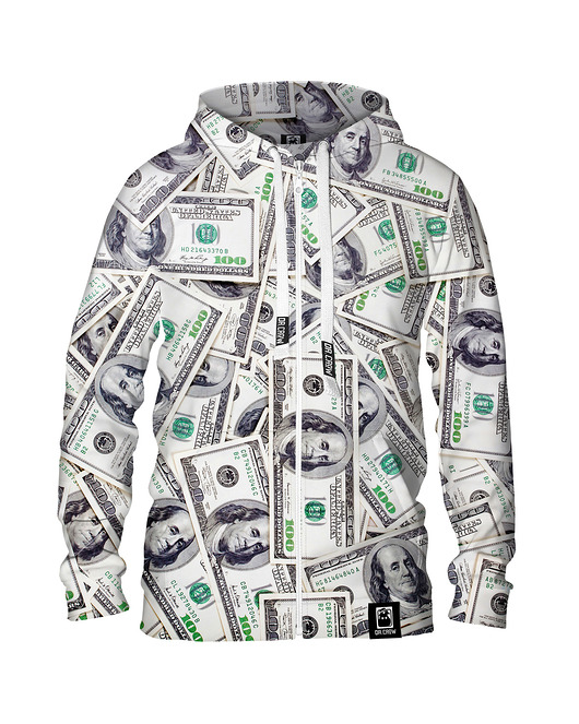 bluzy męskie Męska Bluza Expres Zamek DR.CROW Hundred Dollars