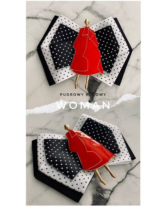 broszki Brosza WOMAN w stylu Pop Art z artystyczną Kobietą