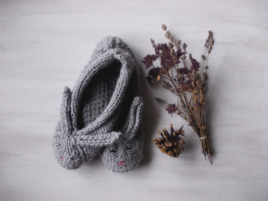 kapcie króliczki szare LAZY SUNDAY r. 38  Pracownia Uroczysko
