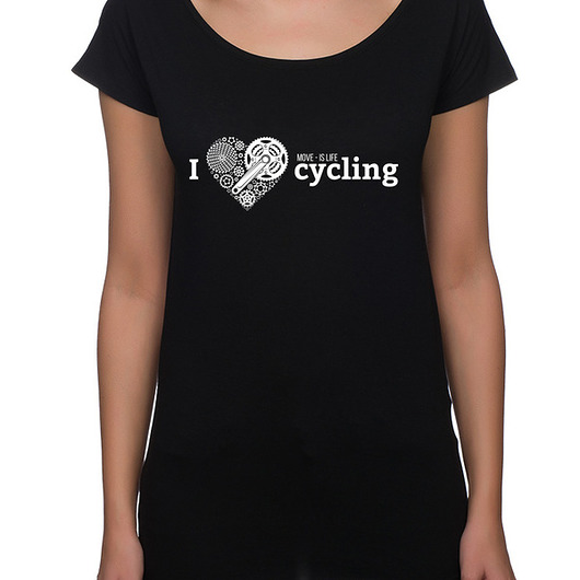t-shirt damskie Koszulka damska oversize. I love cycling