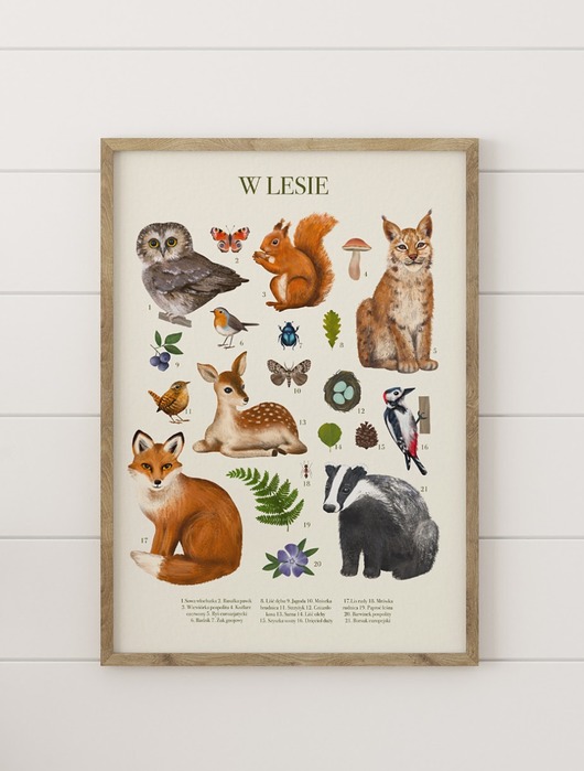 Plakat "W LESIE" 50x70cm Studio Stonka