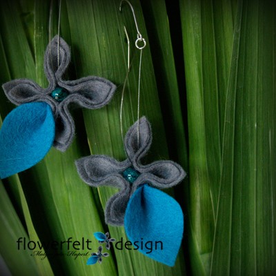 minimalistycznie turkusowe -Biżuteria Autorska FlowerFelt Design