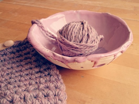 Miska na motek 100% gliny #różowy YARN BOWL