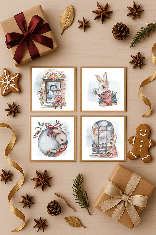 kartki okolicznościowe - wydruki Kartka Okolicznościowa - Zestaw 4 kartek