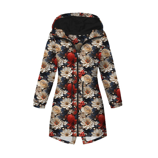 kurtki damskie Kurtka parka damska - VIBRANT FLOWERS