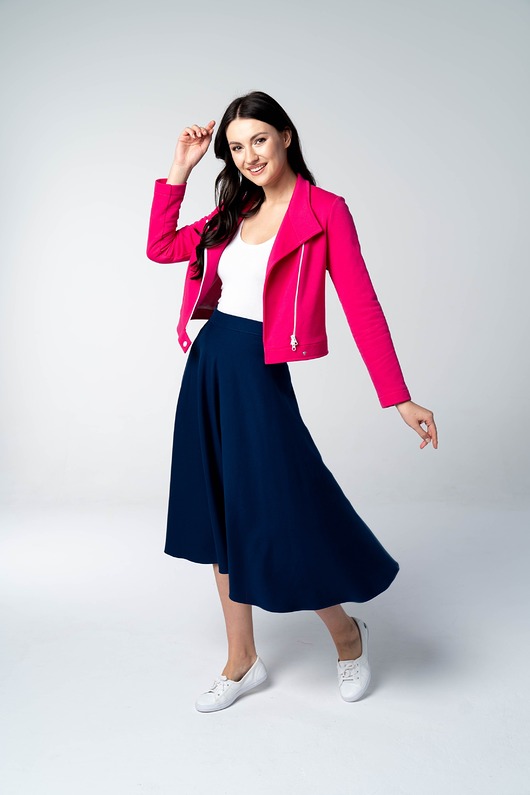 kurtki damskie Ramoneska damska Fuchsia Fever różowa z dresówki T-SHIRT GRATIS